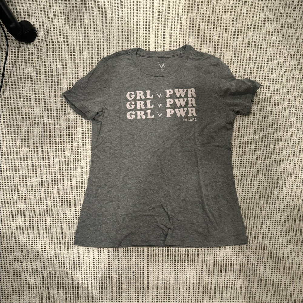 Girl Power Chaarg tee size small in grey